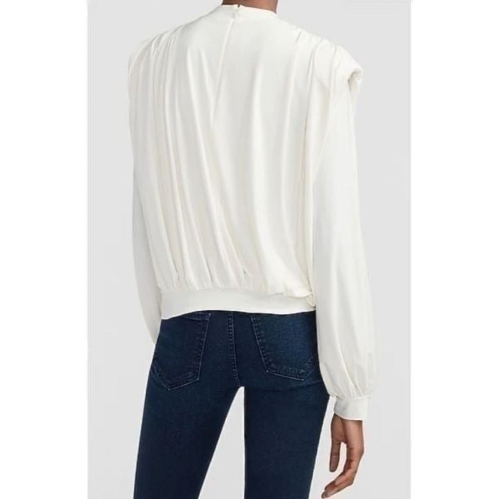 Express Padded Shoulder Ruched Top - Picture 7 of 7